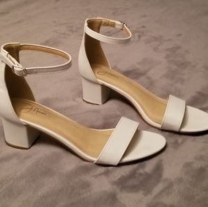 White Sandal Block Heels